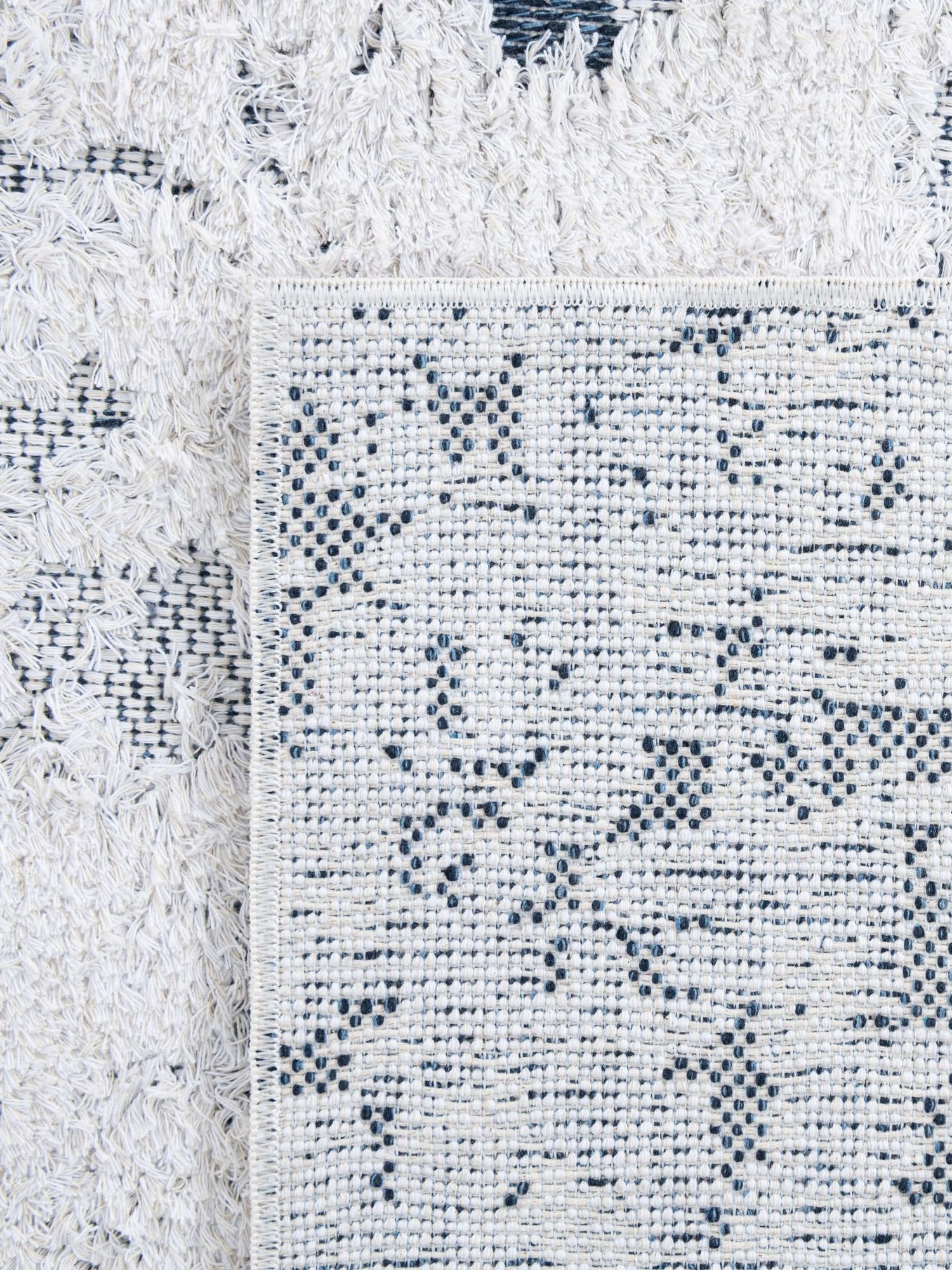 Navy Blue 2' 3 x 3' 1 Abbey Rectangle Area Rug 100% Cotton All Natural Living Dining Room Bedroom Carpet for Sale at Rug Engine