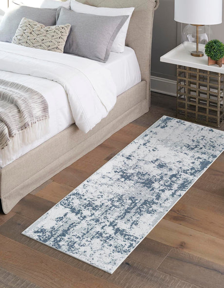 Navy Blue 2' 3 x 6' 1 Abbey Runner Area Rug 100% Cotton All Natural Living Dining Room Bedroom Carpet for Sale at Rug Engine