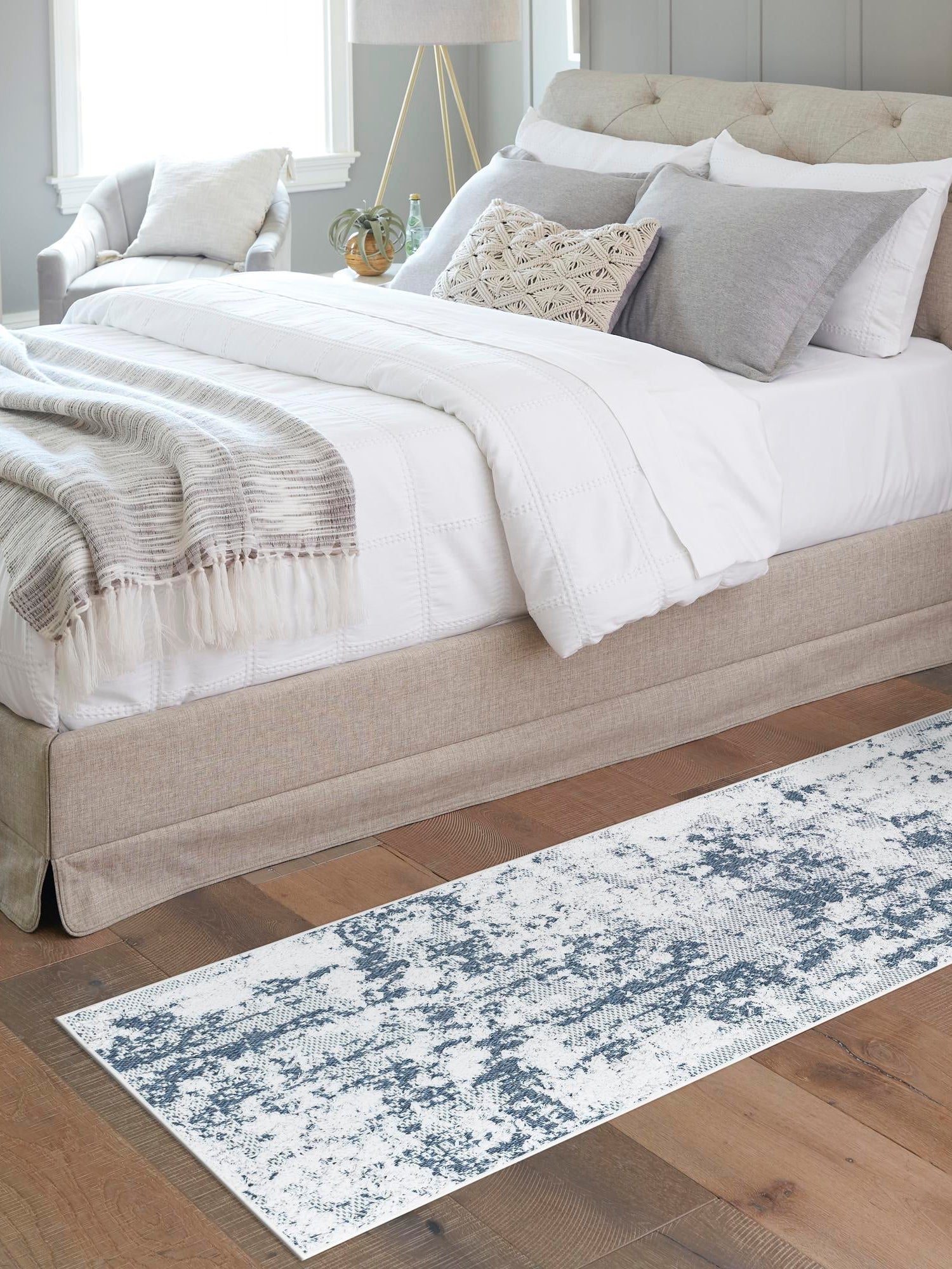 Navy Blue 2' 3 x 4' 1 Abbey Runner Area Rug 100% Cotton All Natural Living Dining Room Bedroom Carpet for Sale at Rug Engine
