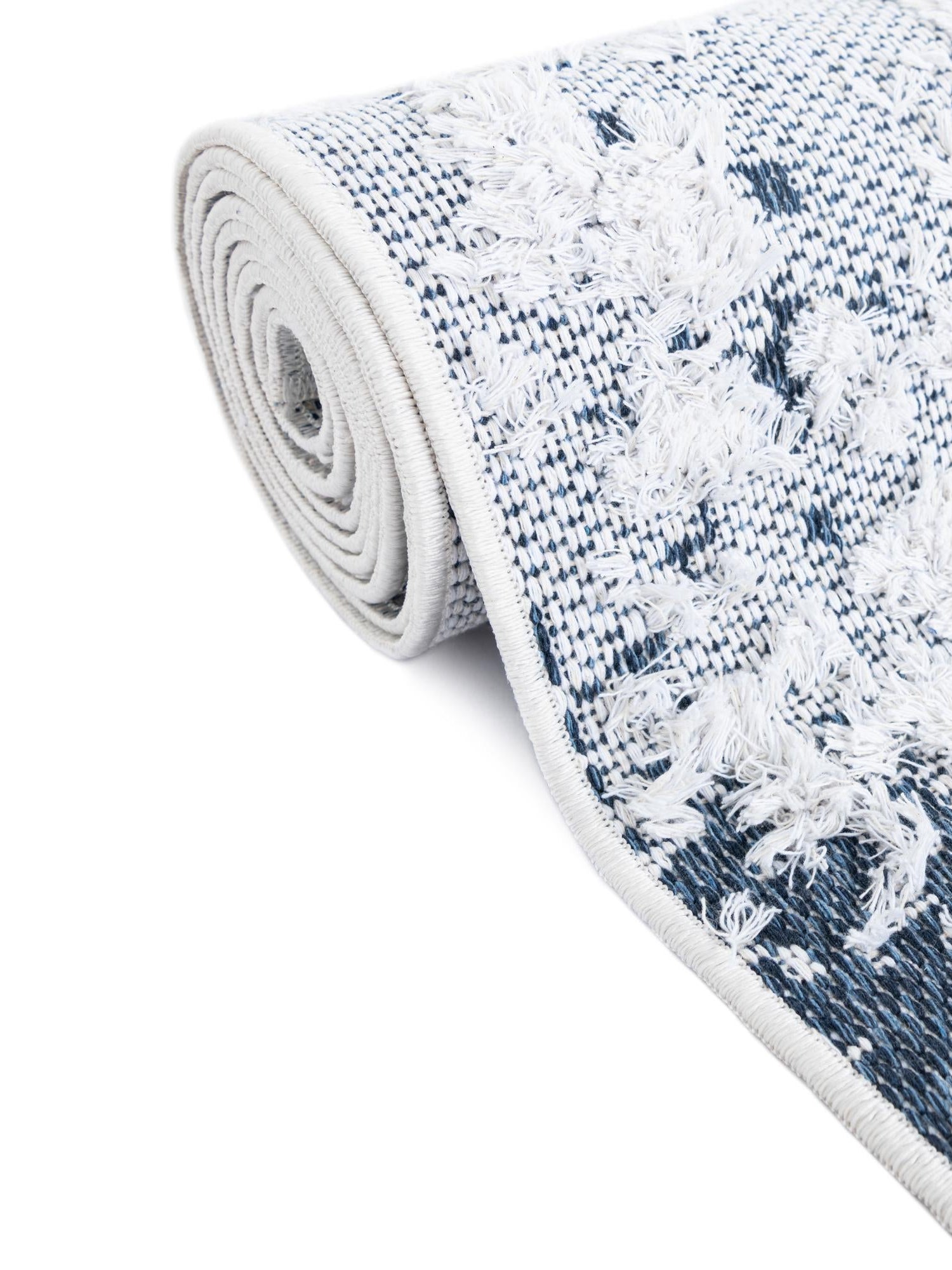 Navy Blue 2' 7 x 12' Abbey Runner Area Rug 100% Cotton All Natural Living Dining Room Bedroom Carpet for Sale at Rug Engine