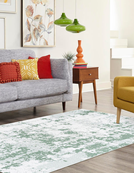 Green 9' 10 x 12' Abbey Rectangle Area Rug 100% Cotton All Natural Living Dining Room Bedroom Carpet for Sale at Rug Engine