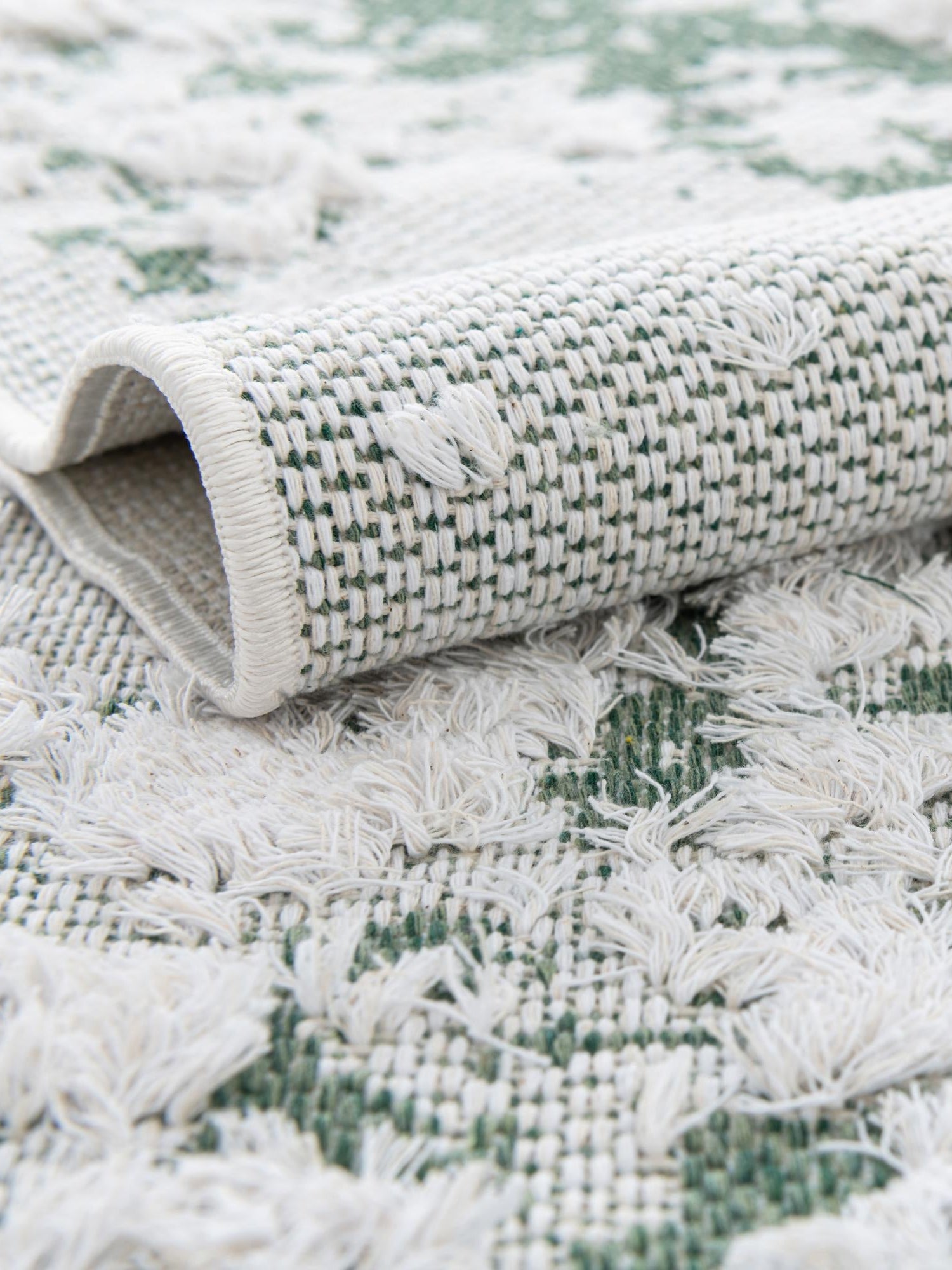 Green 4' 5 x 6' 1 Abbey Rectangle Area Rug 100% Cotton All Natural Living Dining Room Bedroom Carpet for Sale at Rug Engine