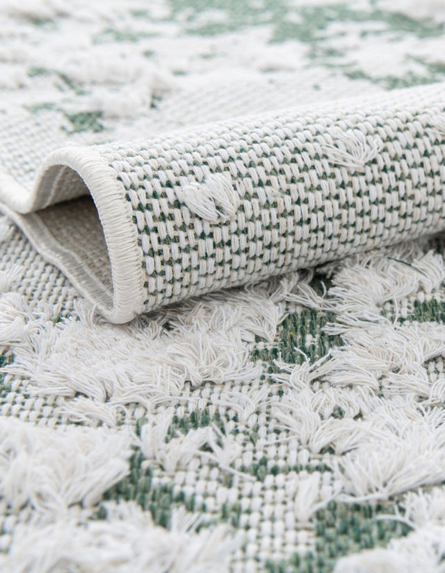 Green 8' 2 x 10' Abbey Rectangle Area Rug 100% Cotton All Natural Living Dining Room Bedroom Carpet for Sale at Rug Engine