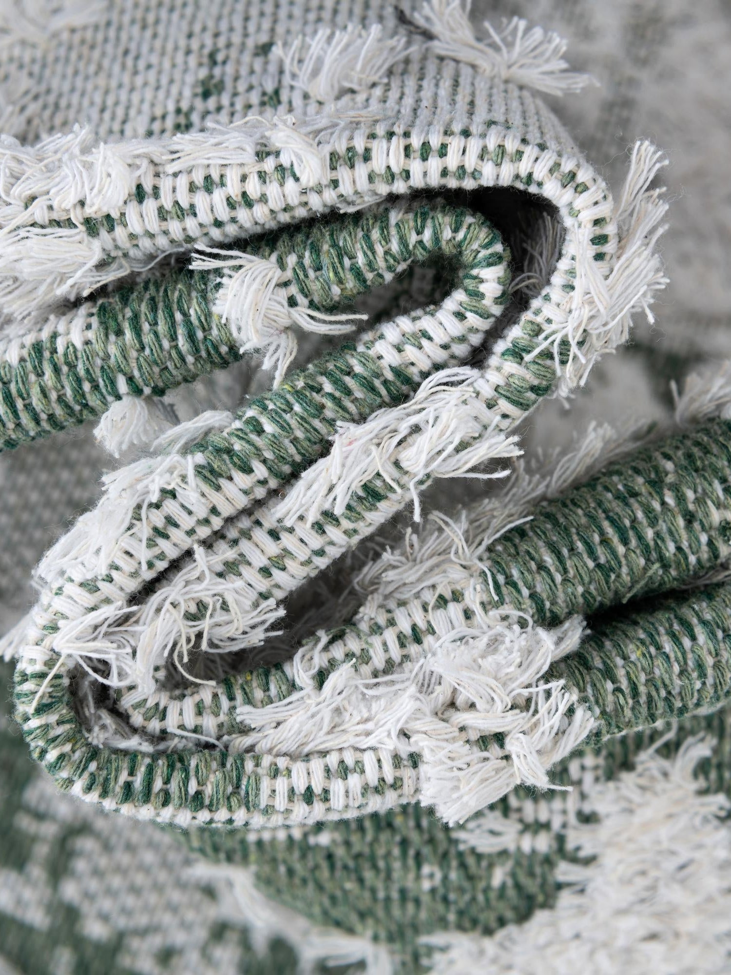 Green 2' 7 x 12' Abbey Runner Area Rug 100% Cotton All Natural Living Dining Room Bedroom Carpet for Sale at Rug Engine
