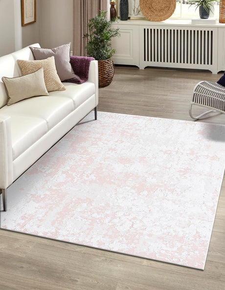 Pink 9' 10 x 12' Abbey Rectangle Area Rug 100% Cotton All Natural Living Dining Room Bedroom Carpet for Sale at Rug Engine