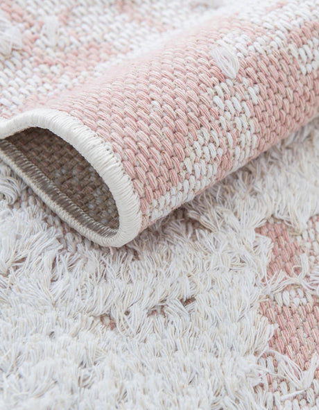 Pink 5' 3 x 8' Abbey Rectangle Area Rug 100% Cotton All Natural Living Dining Room Bedroom Carpet for Sale at Rug Engine