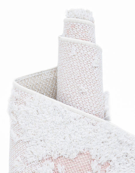 Pink 9' 10 x 14' 1 Abbey Rectangle Area Rug 100% Cotton All Natural Living Dining Room Bedroom Carpet for Sale at Rug Engine