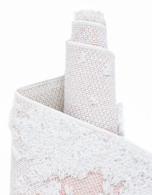 Pink 9' 10 x 12' Abbey Rectangle Area Rug 100% Cotton All Natural Living Dining Room Bedroom Carpet for Sale at Rug Engine