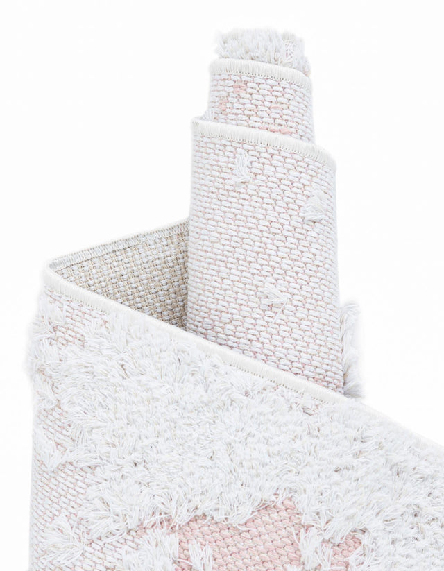 Pink 8' 2 x 10' Abbey Rectangle Area Rug 100% Cotton All Natural Living Dining Room Bedroom Carpet for Sale at Rug Engine