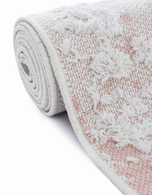 Pink 6' 5 x 9' Abbey Rectangle Area Rug 100% Cotton All Natural Living Dining Room Bedroom Carpet for Sale at Rug Engine