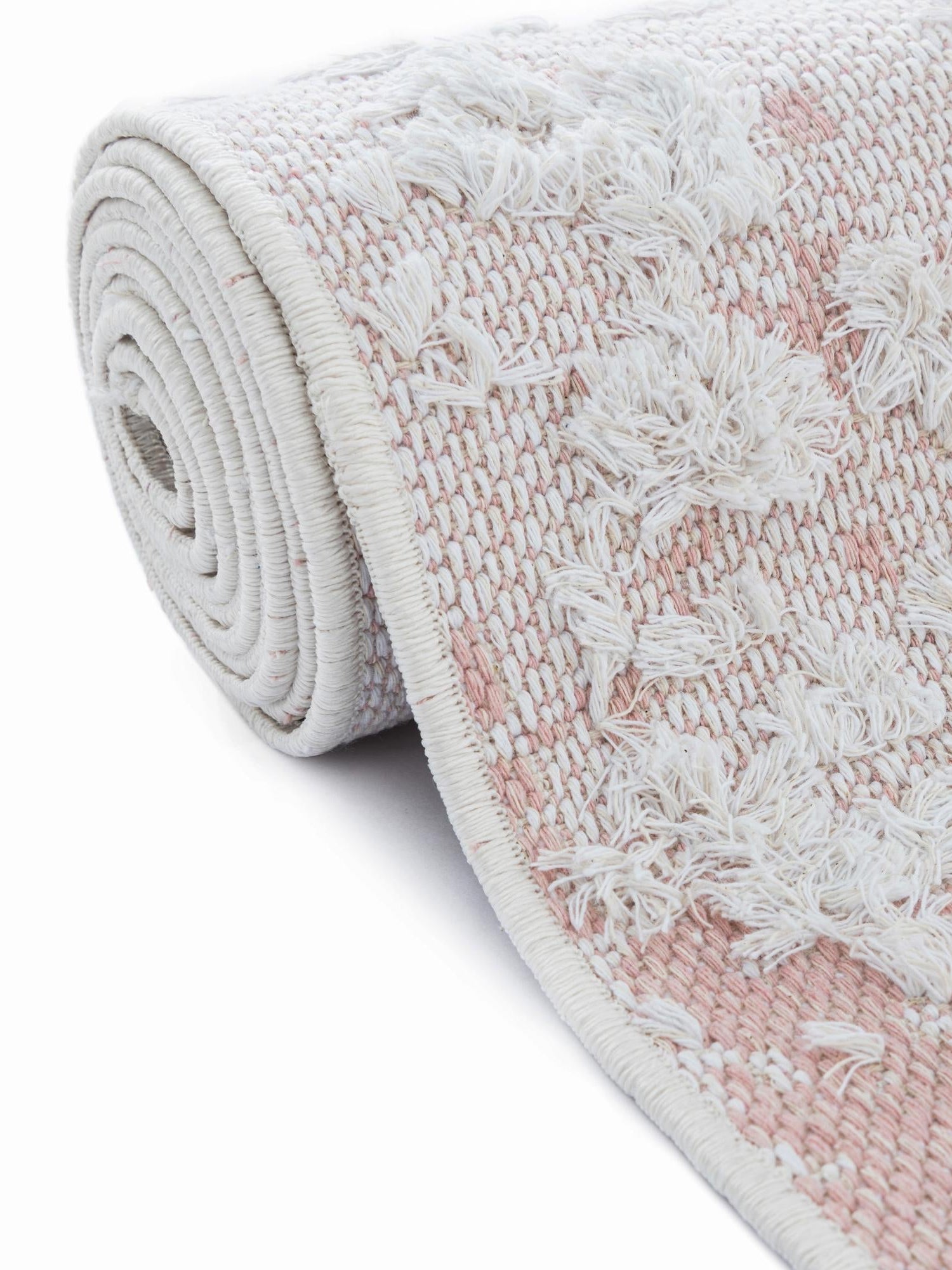 Pink 8' 2 x 10' Abbey Rectangle Area Rug 100% Cotton All Natural Living Dining Room Bedroom Carpet for Sale at Rug Engine