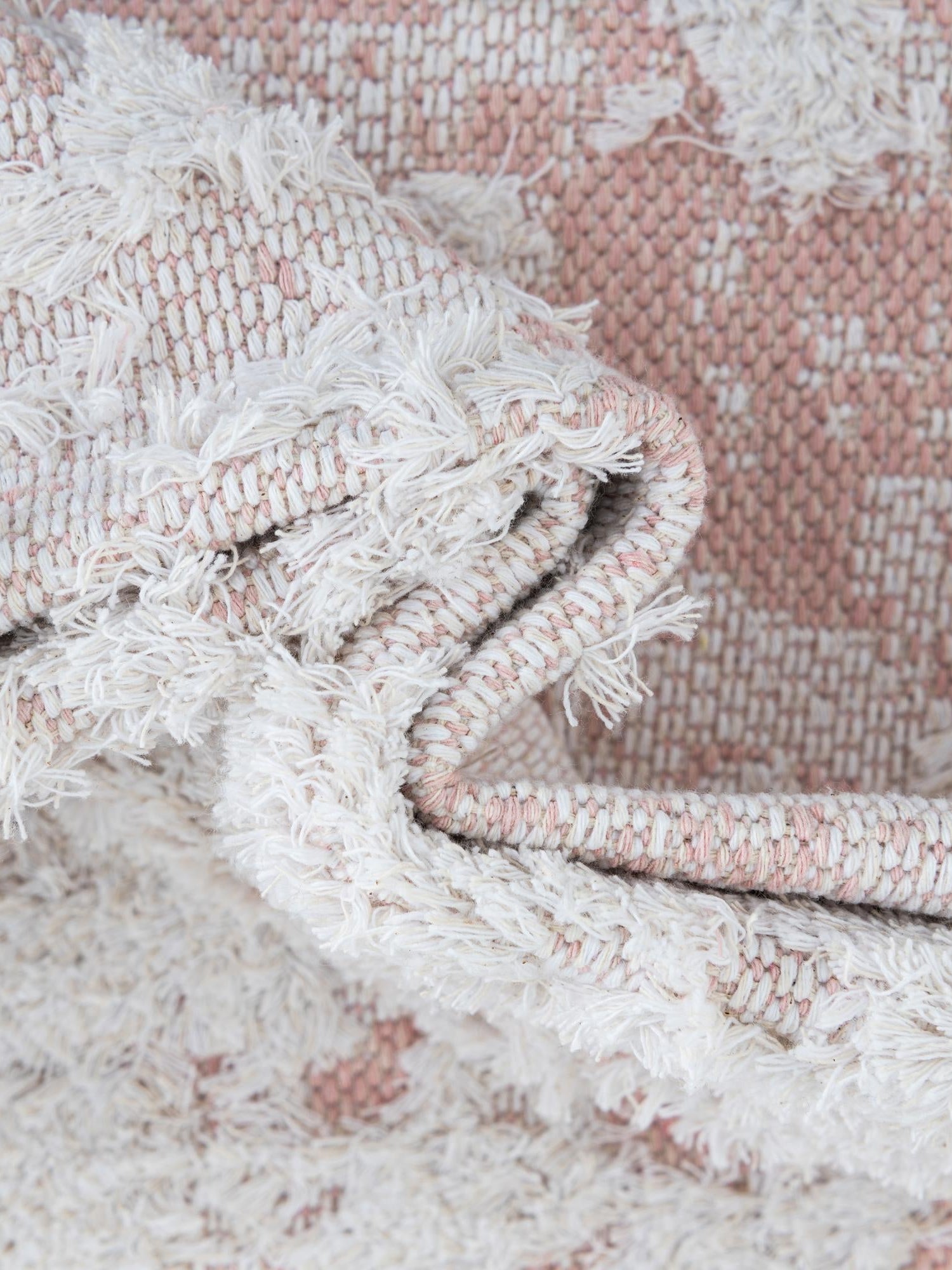 Pink 2' 7 x 8' Abbey Runner Area Rug 100% Cotton All Natural Living Dining Room Bedroom Carpet for Sale at Rug Engine