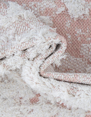Pink 2' 7 x 8' Abbey Runner Area Rug 100% Cotton All Natural Living Dining Room Bedroom Carpet for Sale at Rug Engine