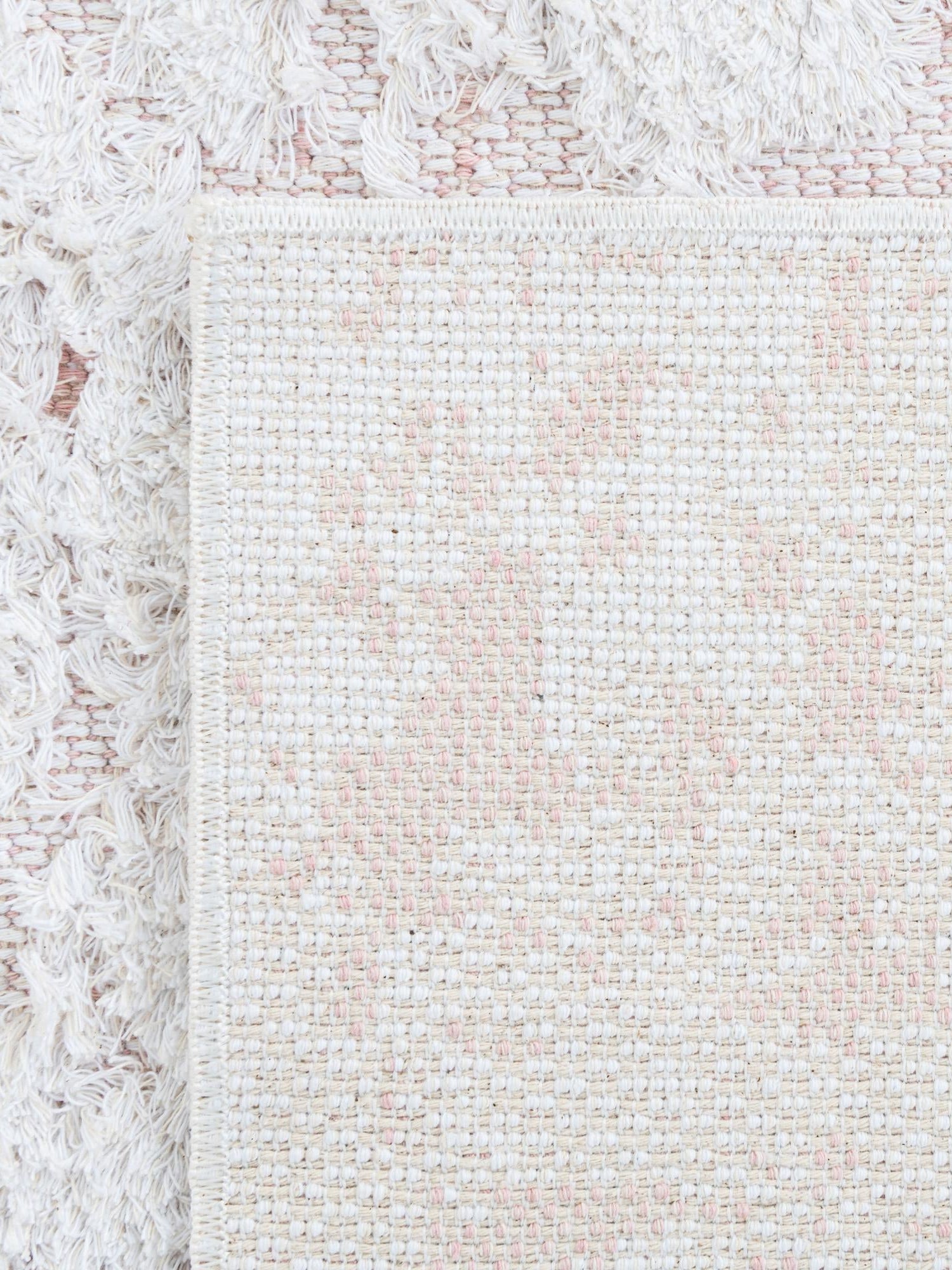 Pink 2' 7 x 10' Abbey Runner Area Rug 100% Cotton All Natural Living Dining Room Bedroom Carpet for Sale at Rug Engine