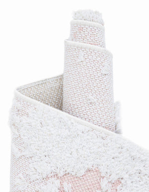 Pink 2' 3 x 6' 1 Abbey Runner Area Rug 100% Cotton All Natural Living Dining Room Bedroom Carpet for Sale at Rug Engine