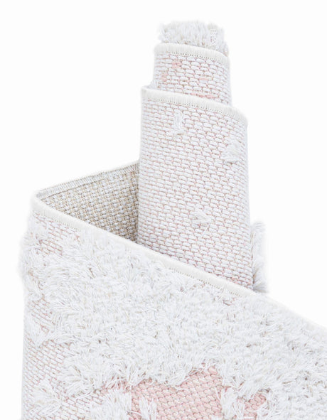 Pink 2' 3 x 6' 1 Abbey Runner Area Rug 100% Cotton All Natural Living Dining Room Bedroom Carpet for Sale at Rug Engine