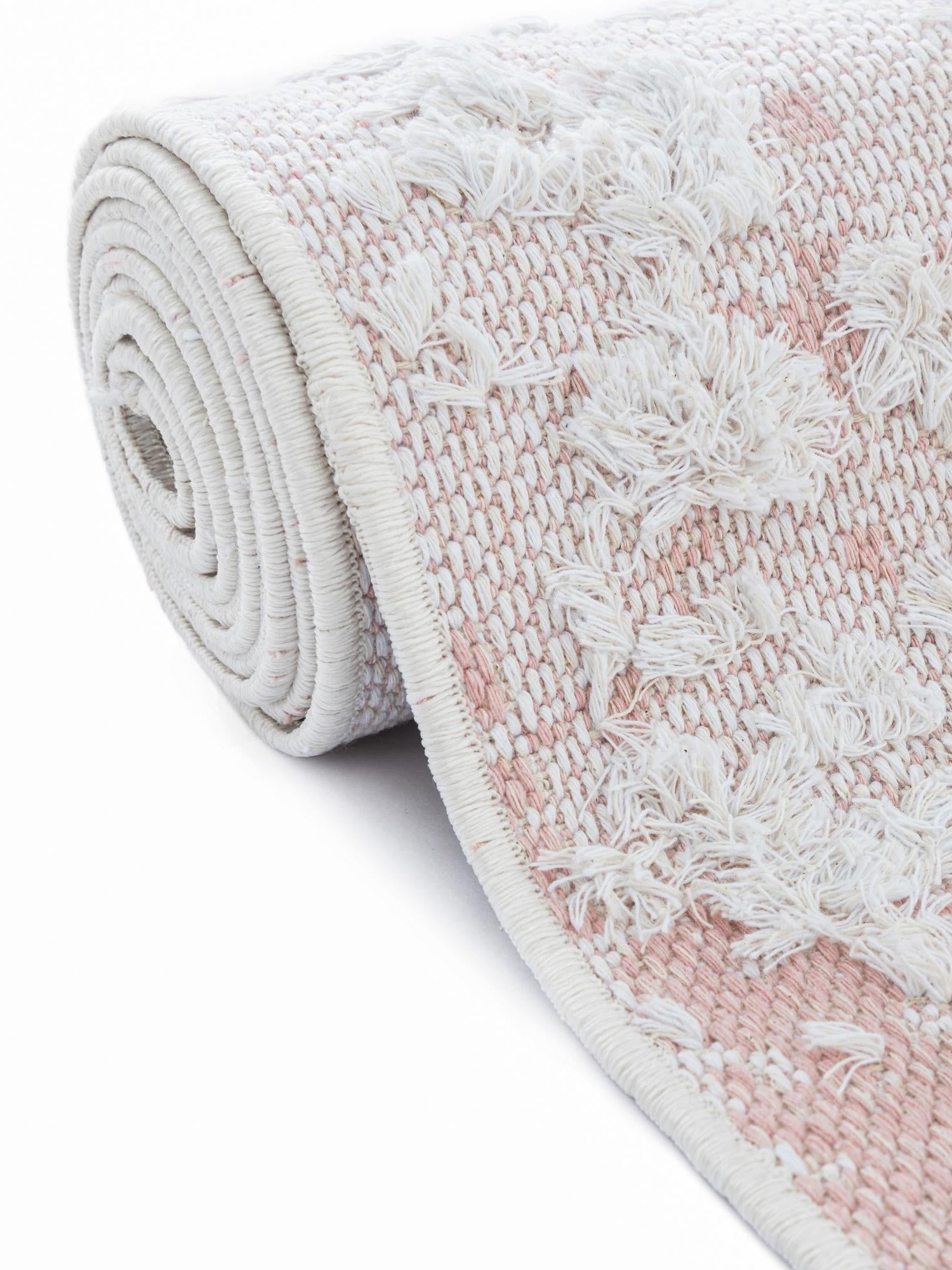Pink 2' 3 x 4' 1 Abbey Runner Area Rug 100% Cotton All Natural Living Dining Room Bedroom Carpet for Sale at Rug Engine