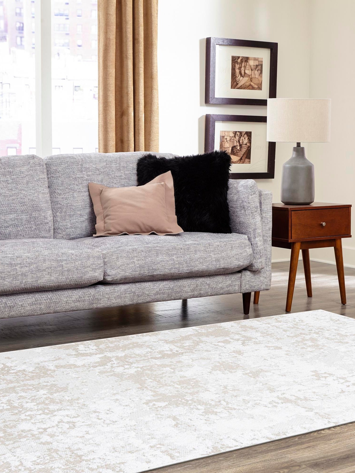 Ivory 2' 3 x 3' 1 Abbey Rectangle Area Rug 100% Cotton All Natural Living Dining Room Bedroom Carpet for Sale at Rug Engine