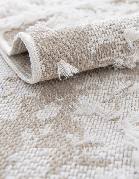 Ivory 9' 10 x 14' 1 Abbey Rectangle Area Rug 100% Cotton All Natural Living Dining Room Bedroom Carpet for Sale at Rug Engine