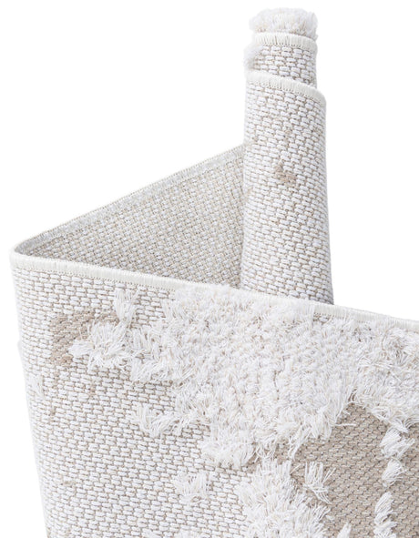 Ivory 4' 5 x 6' 1 Abbey Rectangle Area Rug 100% Cotton All Natural Living Dining Room Bedroom Carpet for Sale at Rug Engine
