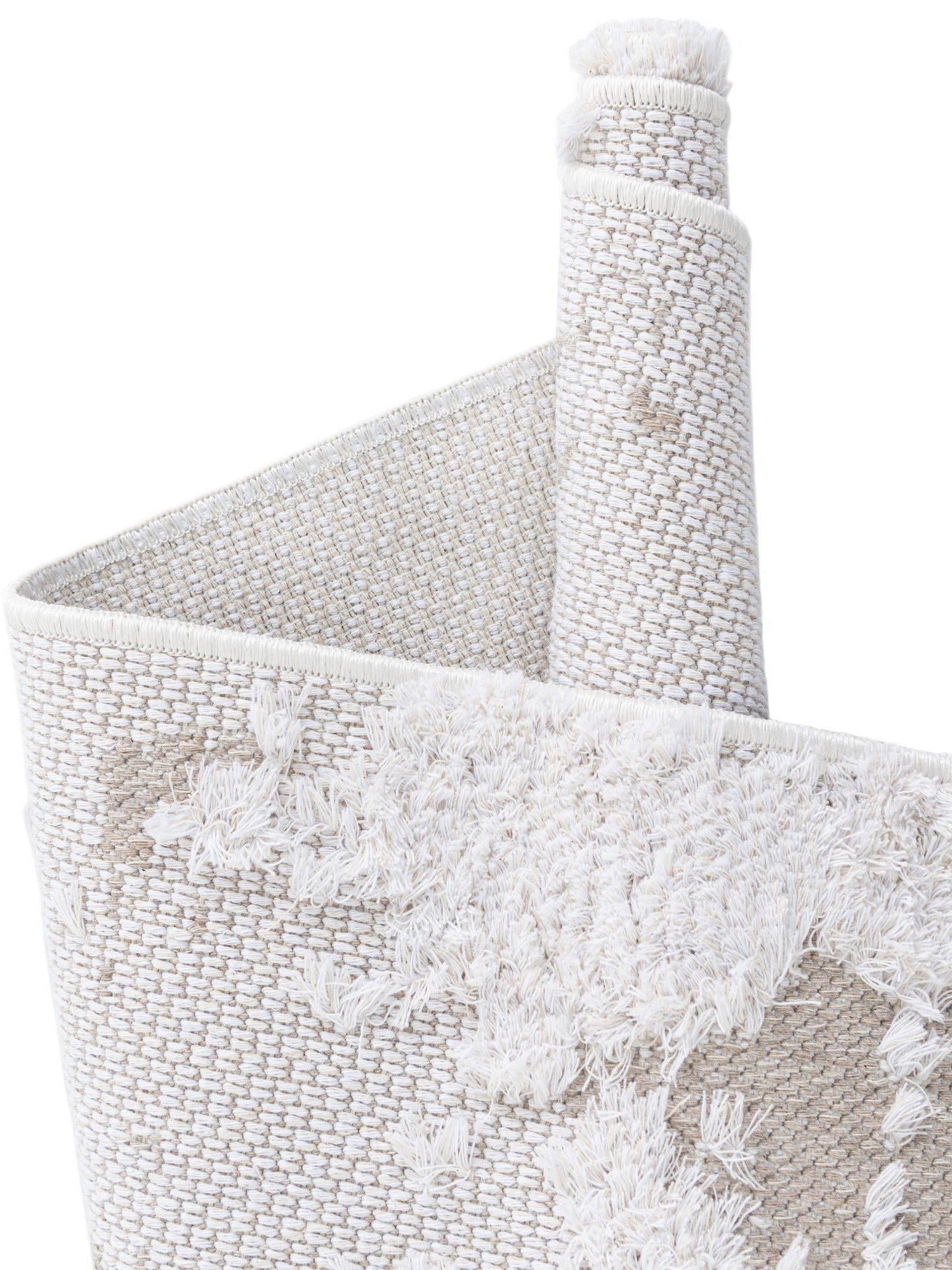 Ivory 8' 2 x 10' Abbey Rectangle Area Rug 100% Cotton All Natural Living Dining Room Bedroom Carpet for Sale at Rug Engine