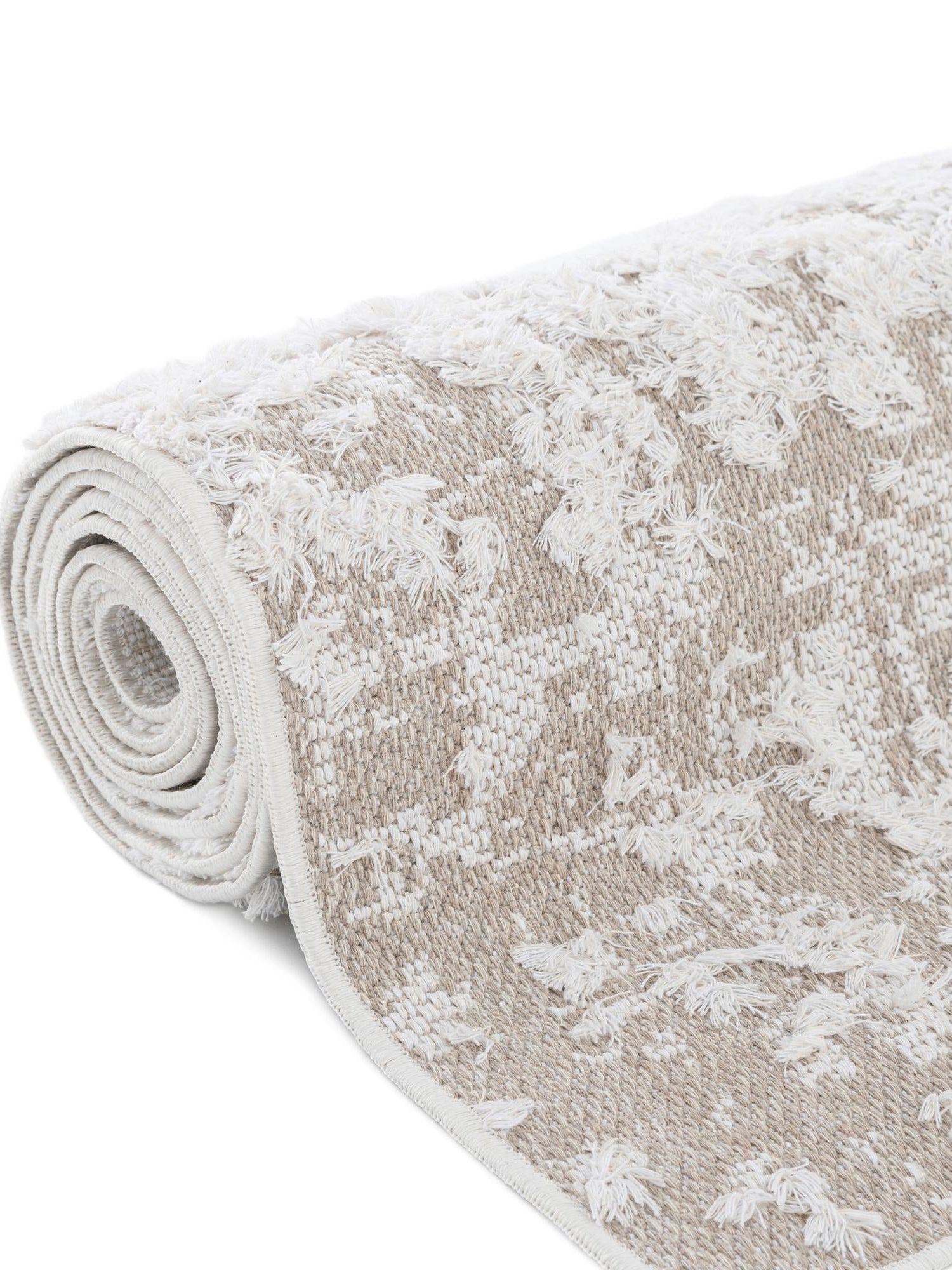 Ivory 4' 5 x 6' 1 Abbey Rectangle Area Rug 100% Cotton All Natural Living Dining Room Bedroom Carpet for Sale at Rug Engine