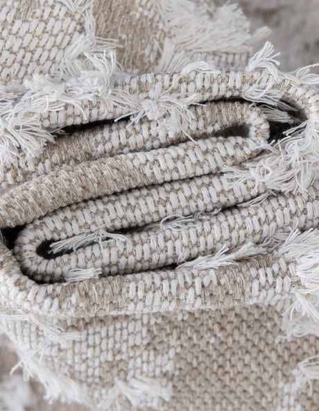 Ivory 2' 7 x 12' Abbey Runner Area Rug 100% Cotton All Natural Living Dining Room Bedroom Carpet for Sale at Rug Engine