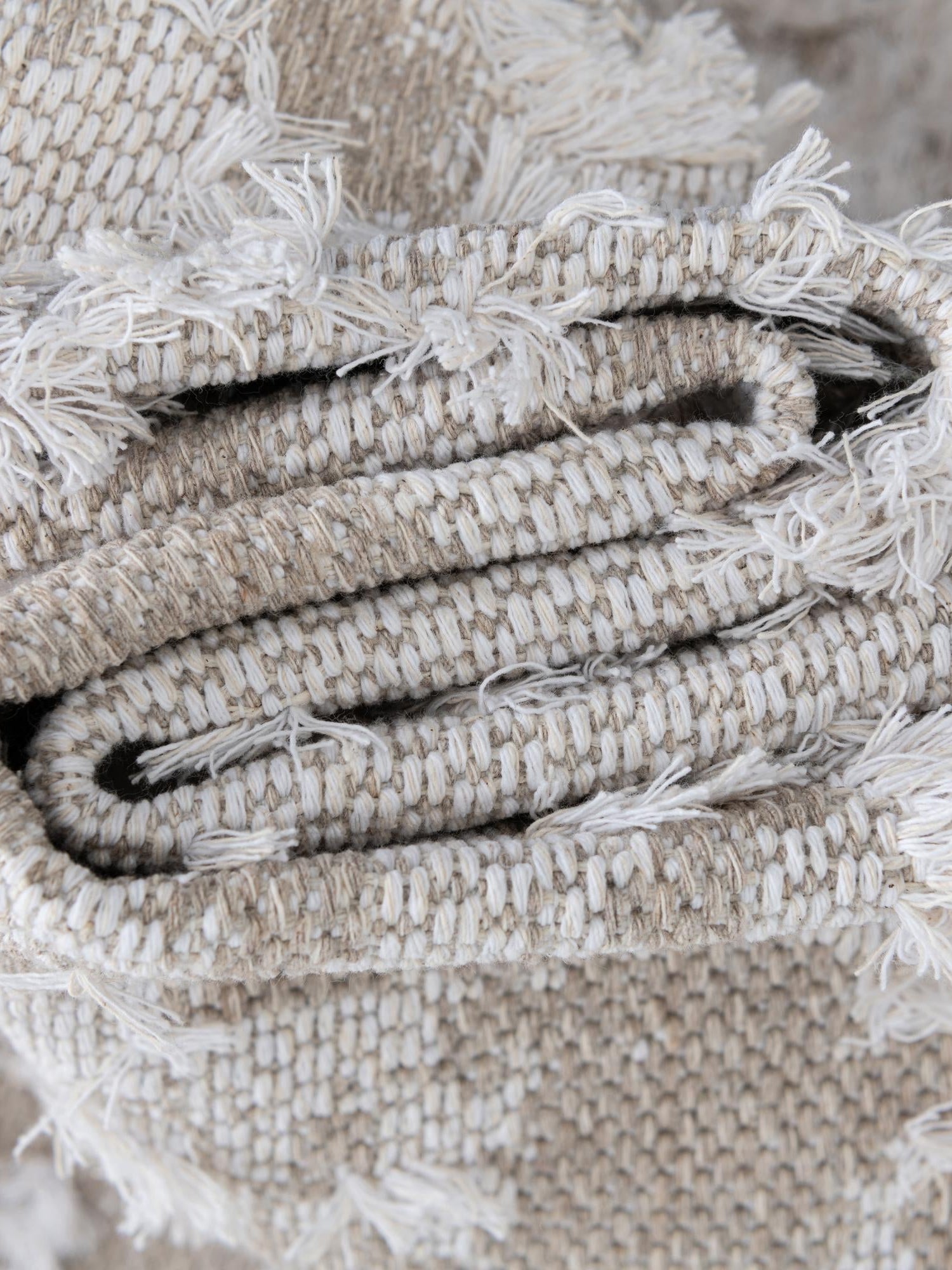 Ivory 2' 3 x 6' 1 Abbey Runner Area Rug 100% Cotton All Natural Living Dining Room Bedroom Carpet for Sale at Rug Engine