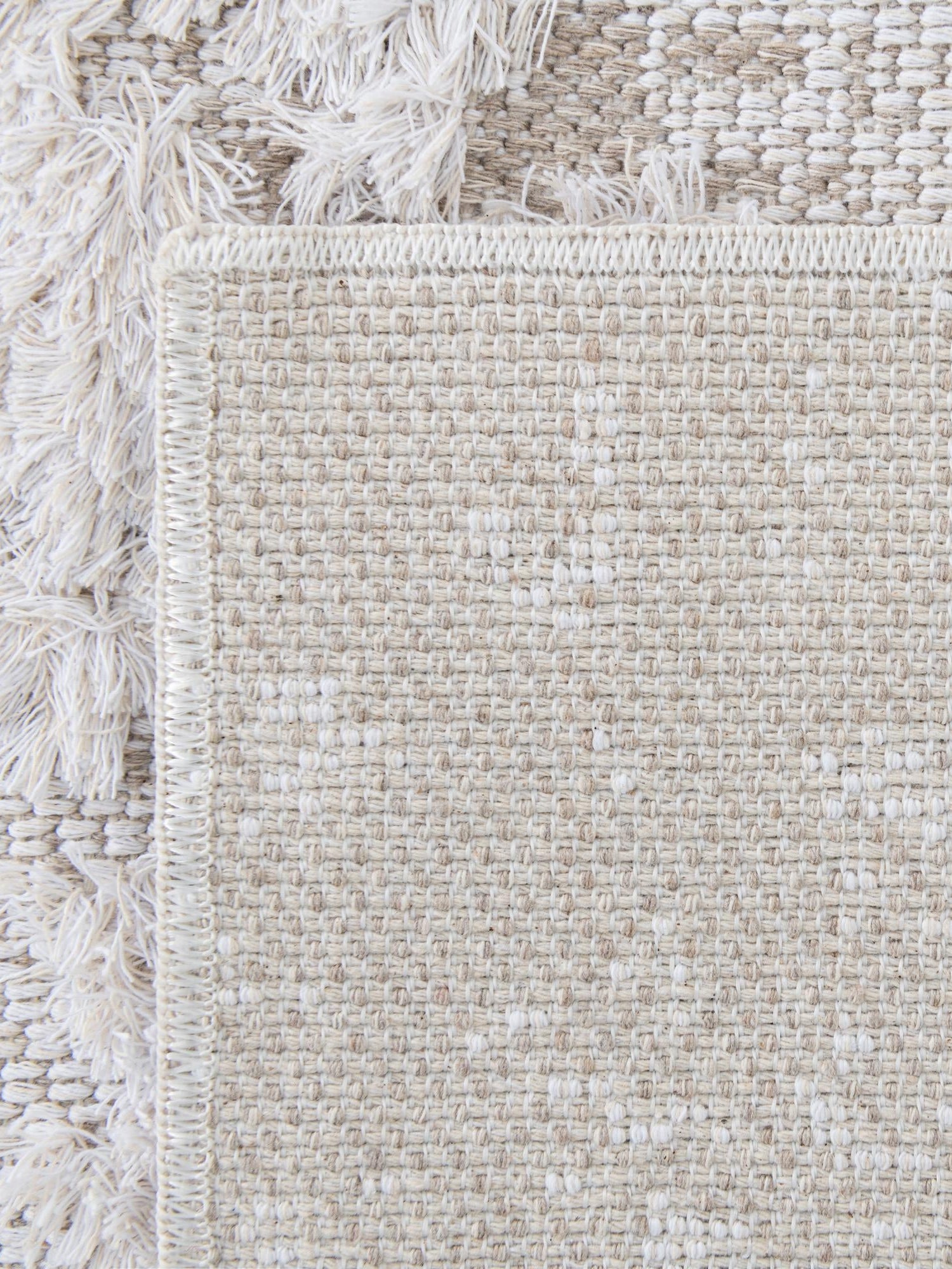 Ivory 2' 3 x 4' 1 Abbey Runner Area Rug 100% Cotton All Natural Living Dining Room Bedroom Carpet for Sale at Rug Engine