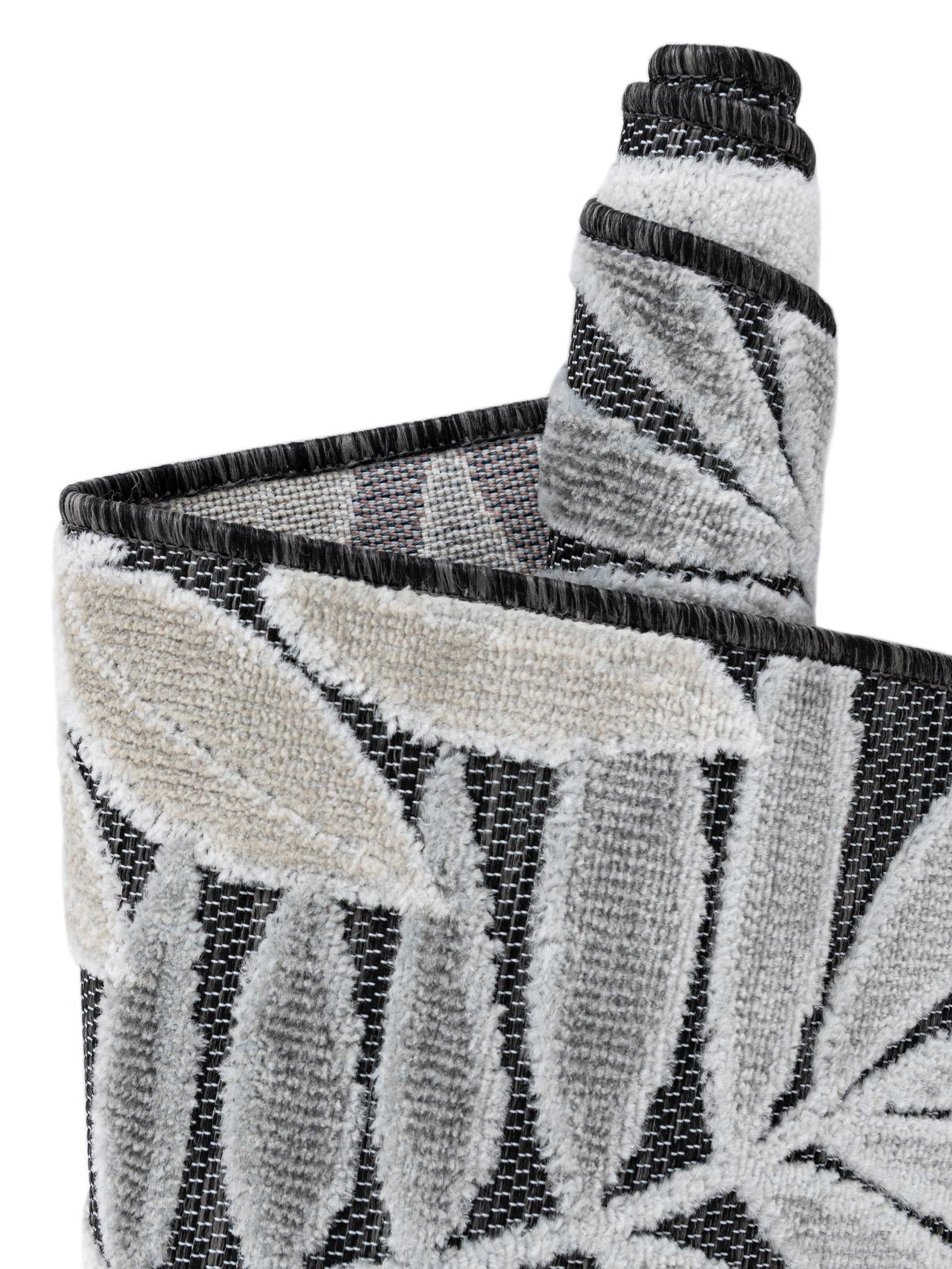 Black 9' 9 x 12' Outdoor Botanical Rectangle Area Rug Weather Resistant for Patio, Deck, Terrace, Balcony, Porch Polypropylene Garden Floral Tropical Carpet for Sale at Rug Engine