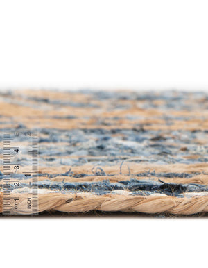 13 Pcs Blue and Natural 1' x 2' 6 Braided Chindi Stair Treads