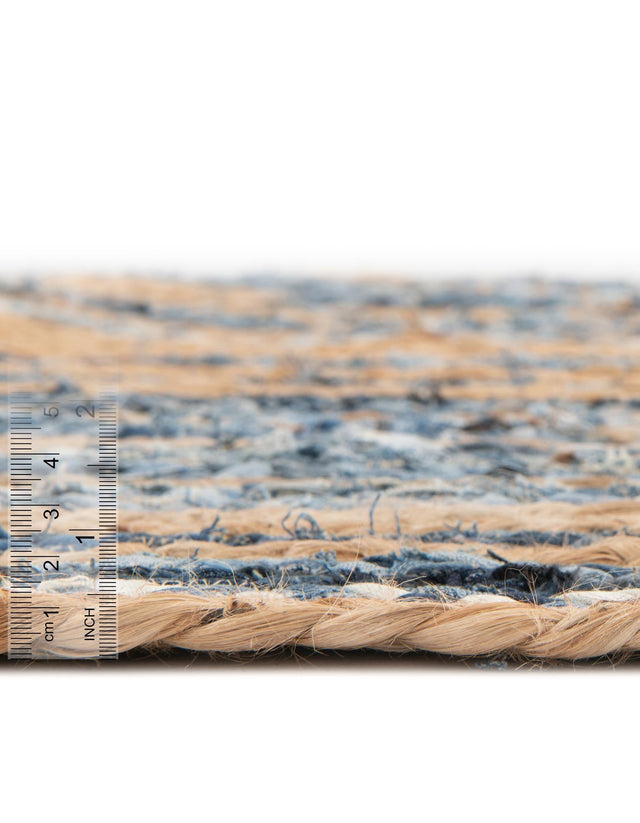 13 Pcs Blue and Natural 1' x 2' 6 Braided Chindi Stair Treads