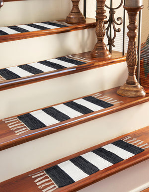 13 Pcs Navy Blue 1' x 2' 6 Chindi Rag Stair Treads