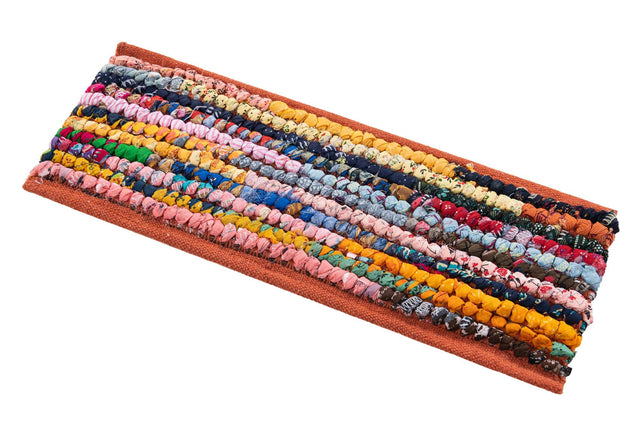 13 Pcs Multicolor 1' x 2' 6 Braided Chindi Stair Treads