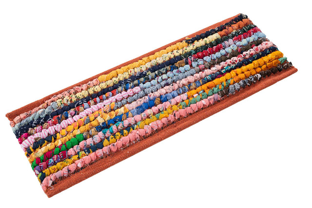 13 Pcs Multicolor 1' x 2' 6 Braided Chindi Stair Treads