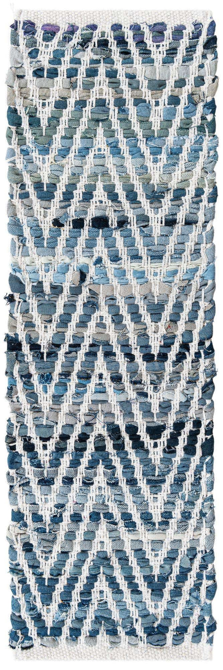 13 Pcs Denim 1' x 2' 6 Chindi Chevron Stair Treads