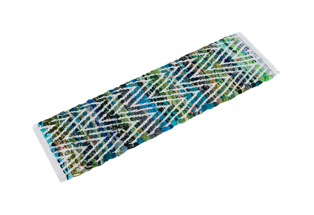 13 Pcs Green 1' x 2' 6 Chindi Chevron Stair Treads
