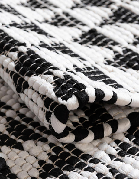 13 pcs Black and White 0' 9 x 2' 6 Chindi Jute Indoor Stair Treads Accent Area Rug Staircase Set Interior Design Home Decor Carpet Mat for Sale at Rug Engine