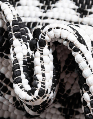 13 Pcs White Black 1' x 2' 6 Chindi Jute Stair Treads