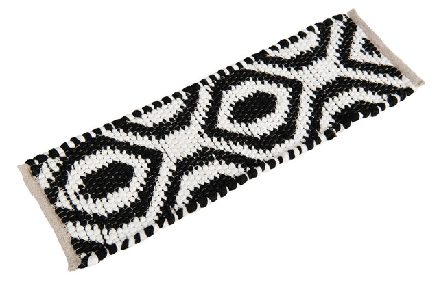 13 Pcs Black and White 1' x 2' 6 Chindi Jute Stair Treads