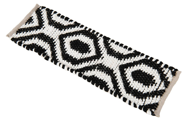 13 Pcs Black and White 1' x 2' 6 Chindi Jute Stair Treads