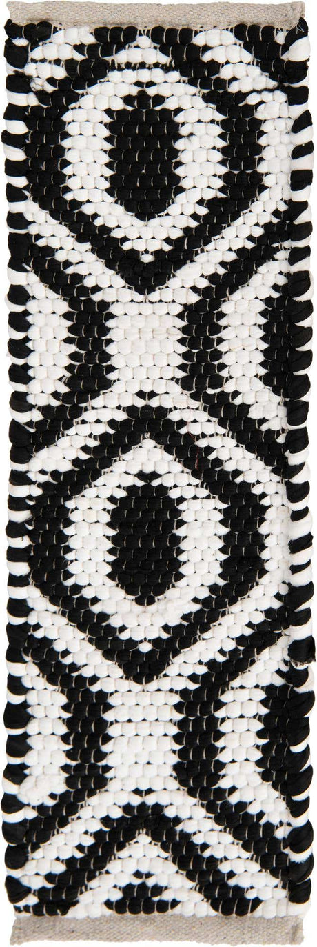13 Pcs Black and White 1' x 2' 6 Chindi Jute Stair Treads