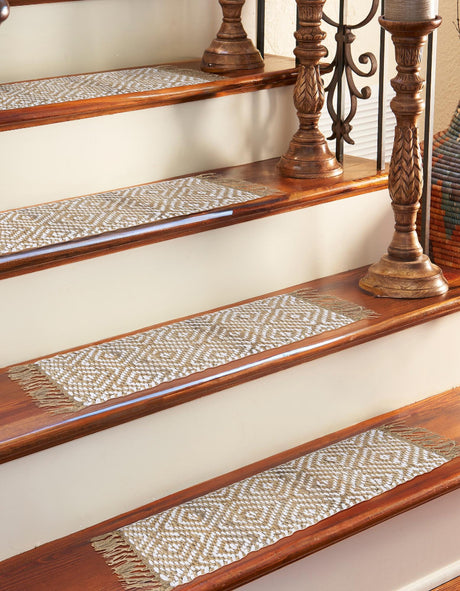 13 pcs Natural 0' 9 x 2' 6 Braided Jute Indoor Stair Treads Accent Area Rug Staircase Set 100% Jute Hand Braided Natural Eco-Friendly Boho Style Carpet for Living Rooms Dining Office Space Dorms for Sale at Rug Engine