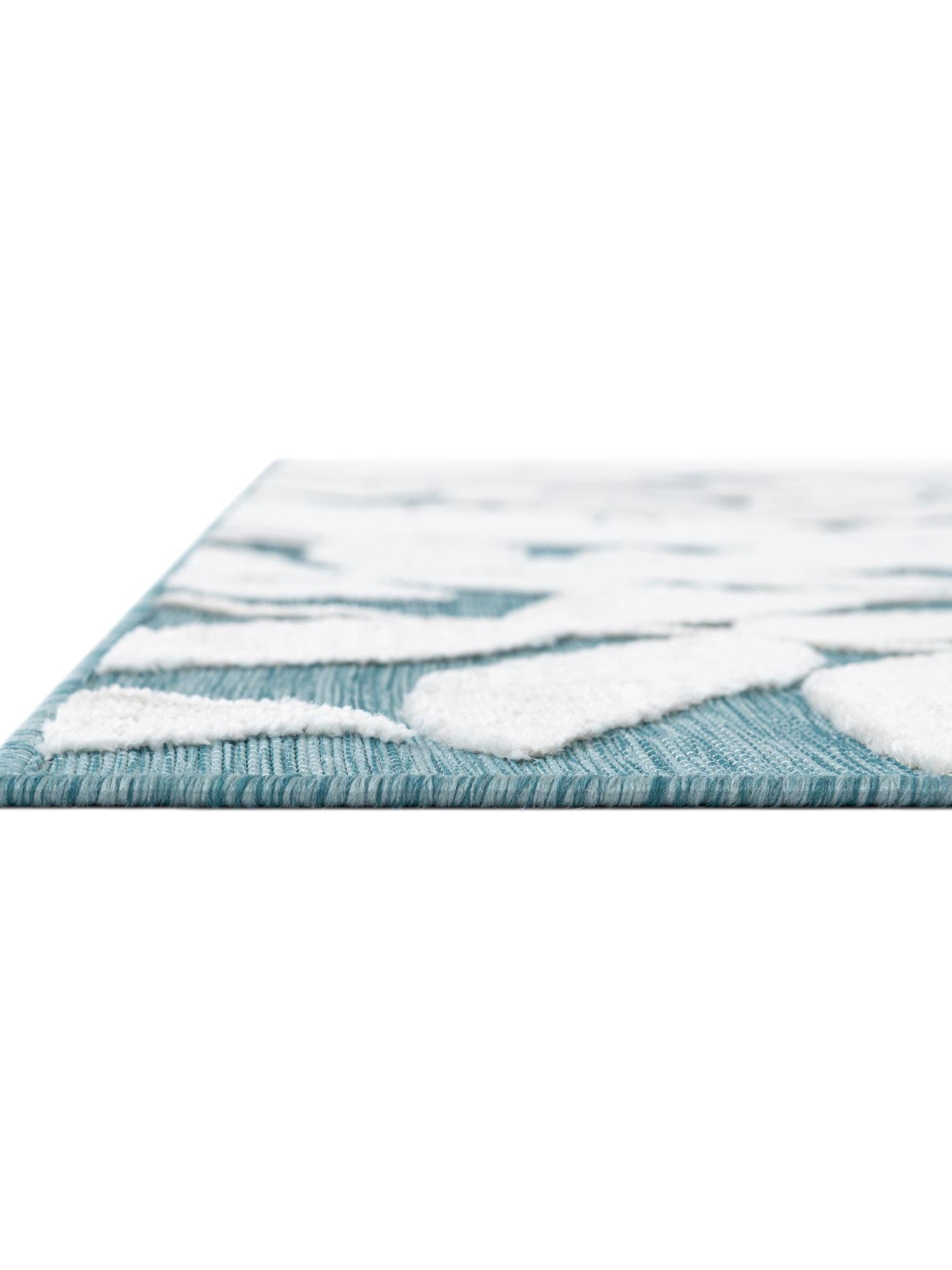 Light Blue 2' 2 x 3' 1 Outdoor Botanical Rectangle Area Rug Weather Resistant for Patio, Deck, Terrace, Balcony, Porch Polypropylene Garden Floral Tropical Carpet for Sale at Rug Engine