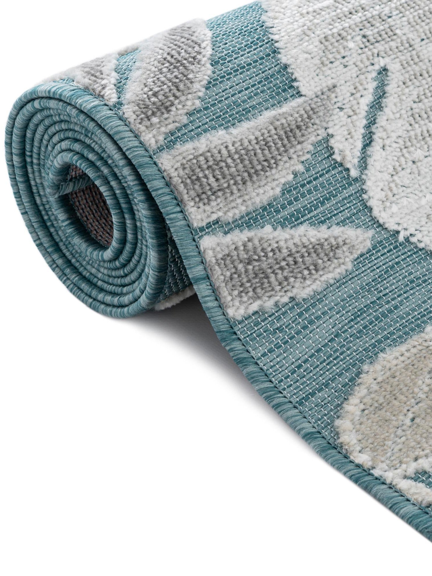 Light Blue 2' 2 x 3' 1 Outdoor Botanical Rectangle Area Rug Weather Resistant for Patio, Deck, Terrace, Balcony, Porch Polypropylene Garden Floral Tropical Carpet for Sale at Rug Engine