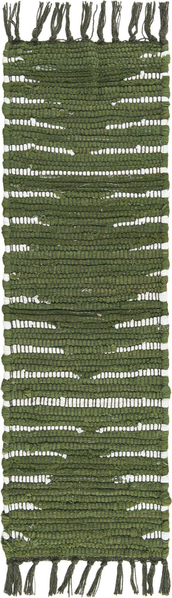 13 Pcs Green 1' x 2' 6 Chindi Cotton Stair Treads