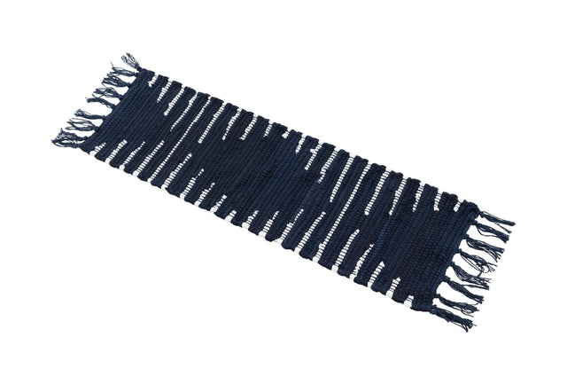 13 Pcs Navy Blue 1' x 2' 6 Chindi Cotton Stair Treads