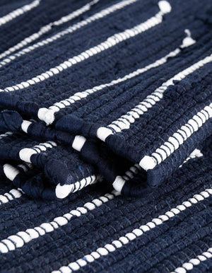 13 Pcs Navy Blue 1' x 2' 6 Chindi Cotton Stair Treads