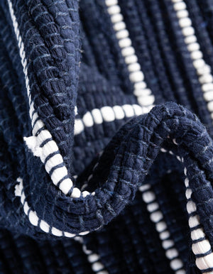 13 Pcs Navy Blue 1' x 2' 6 Chindi Cotton Stair Treads