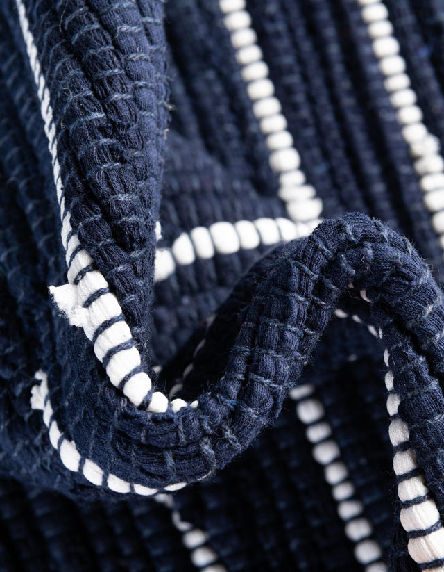 13 Pcs Navy Blue 1' x 2' 6 Chindi Cotton Stair Treads